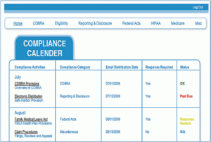 compliance calendar Brinson Benefits Employee Benefits Advisory and